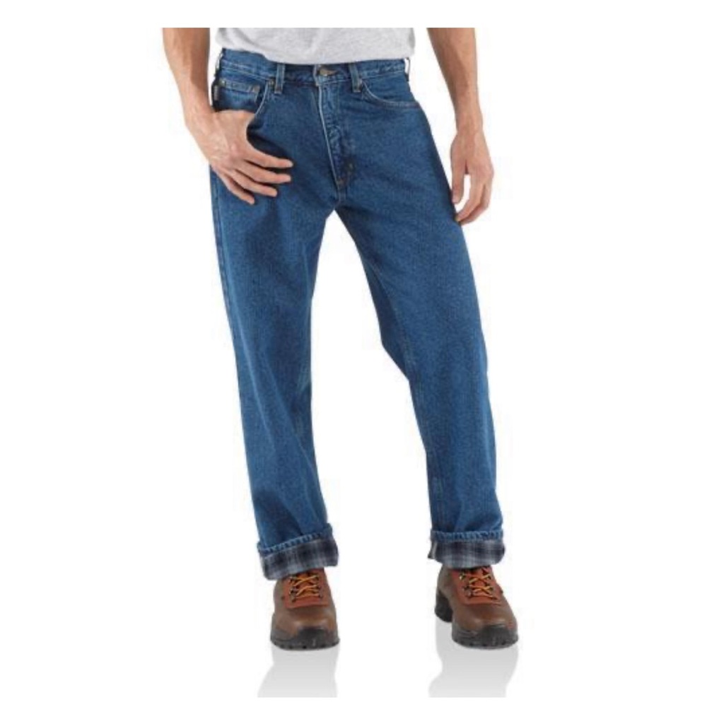 NWT Carhartt flannel lined jeans, straight leg relaxed fit size 31 x 30